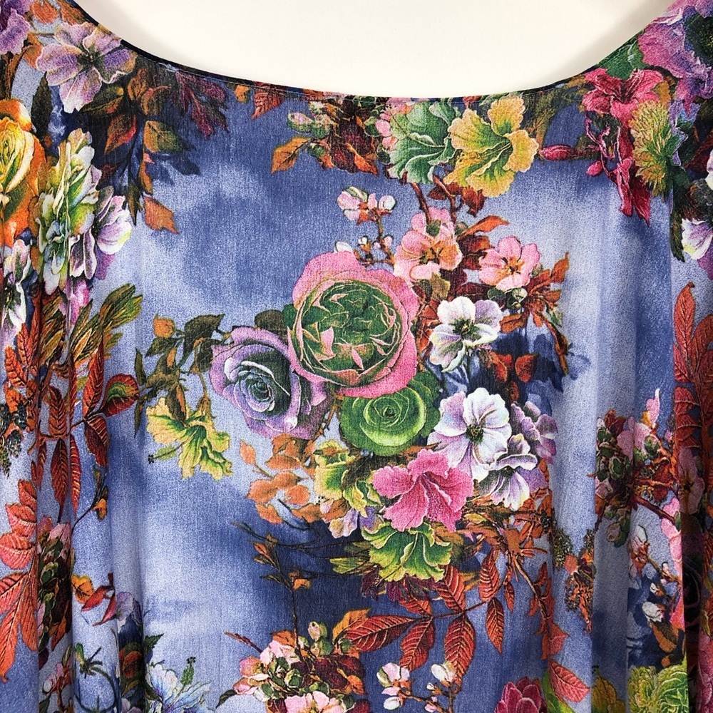 Umgee Blue Floral Kimono Size M/L - Picture 5 of 7